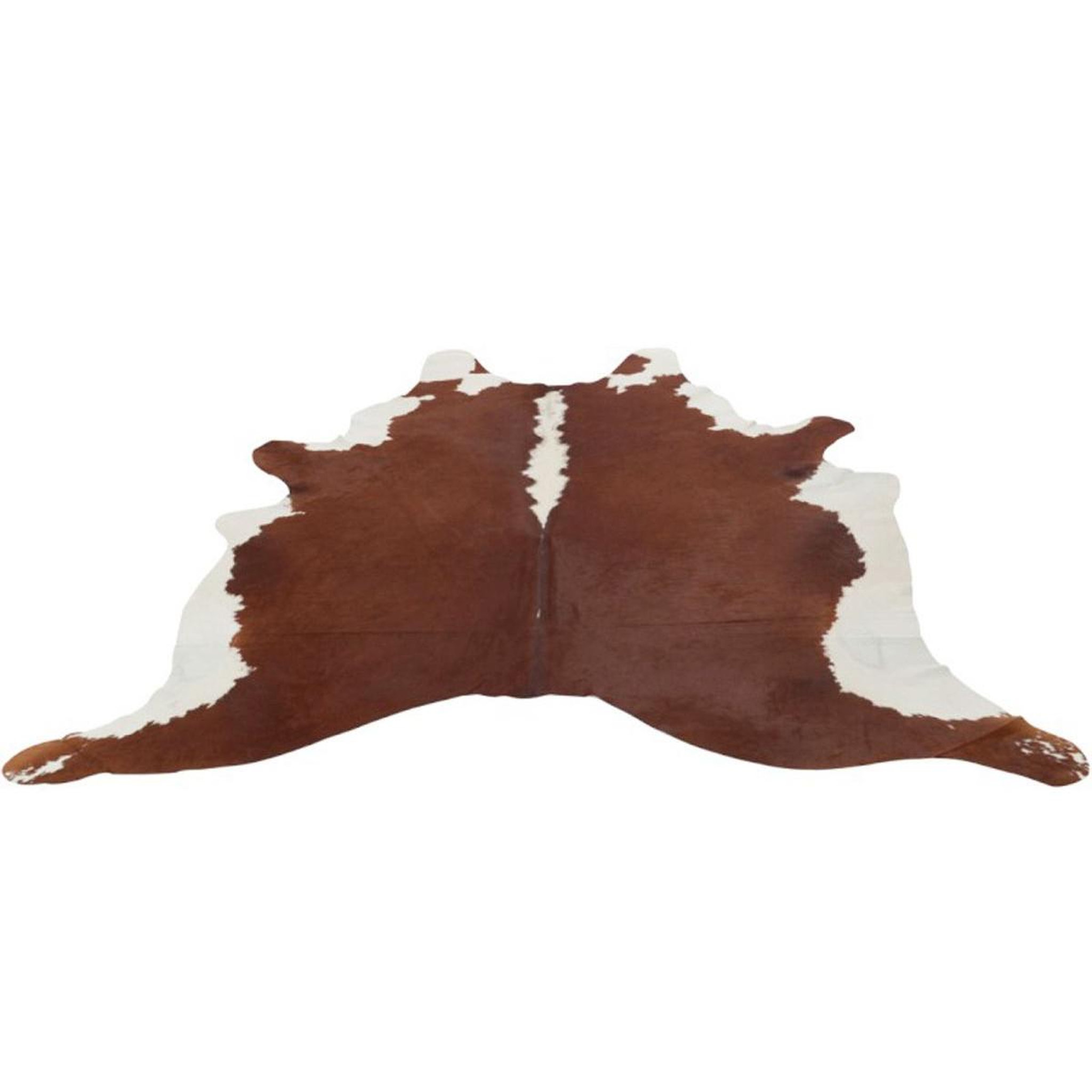 J-LINE Tapis déco en cuir  vache  230x240cm marron & blanc
