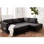 Voir la diapositive 3 : LISA DESIGN Anna - canapé d'angle droit - 5 places - convertible - en velours