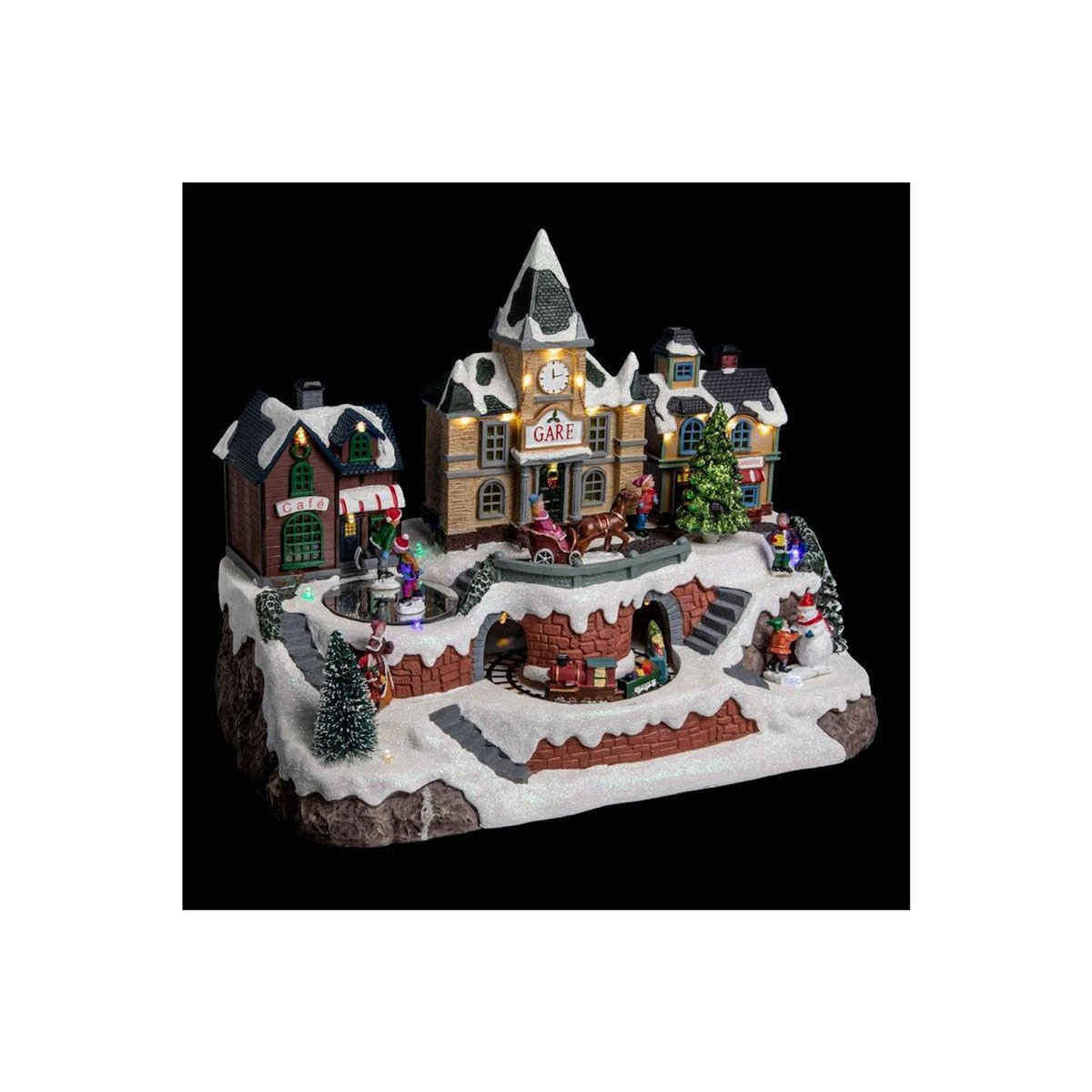 FEERIC LIGHT & CHRISTMAS Village de Noël Gare  Square  35cm Multicolore