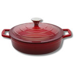 ELO Cocotte en fonte émaillée basse 28 cm rouge cerise 3L Elo