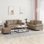 Voir la diapositive 1 : VIDAXL Ensemble de canapes 3 pcs avec coussins cappuccino similicuir