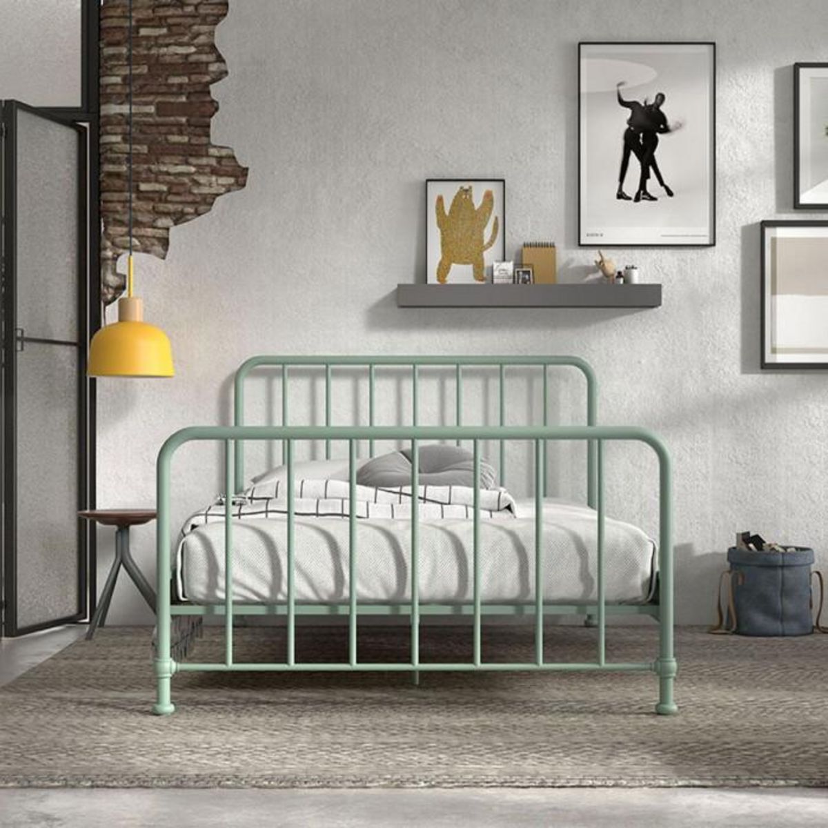 Paris Prix Lit Enfant  Bronxx  140x200cm Vert Mat