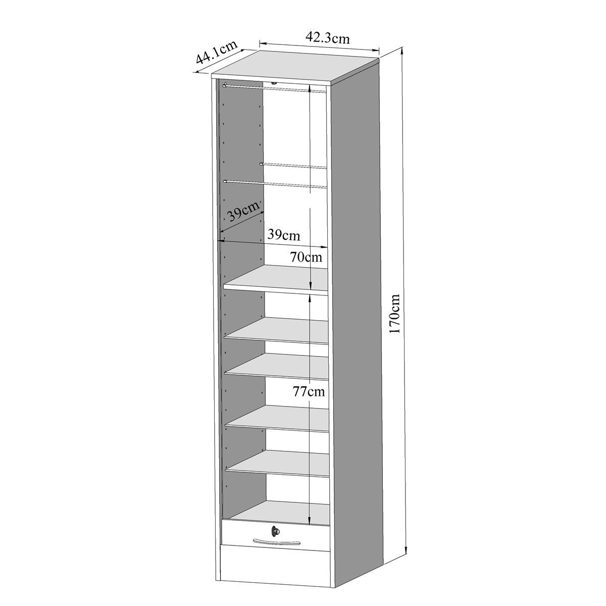 Classeur à rideau ORLANDO H170cm