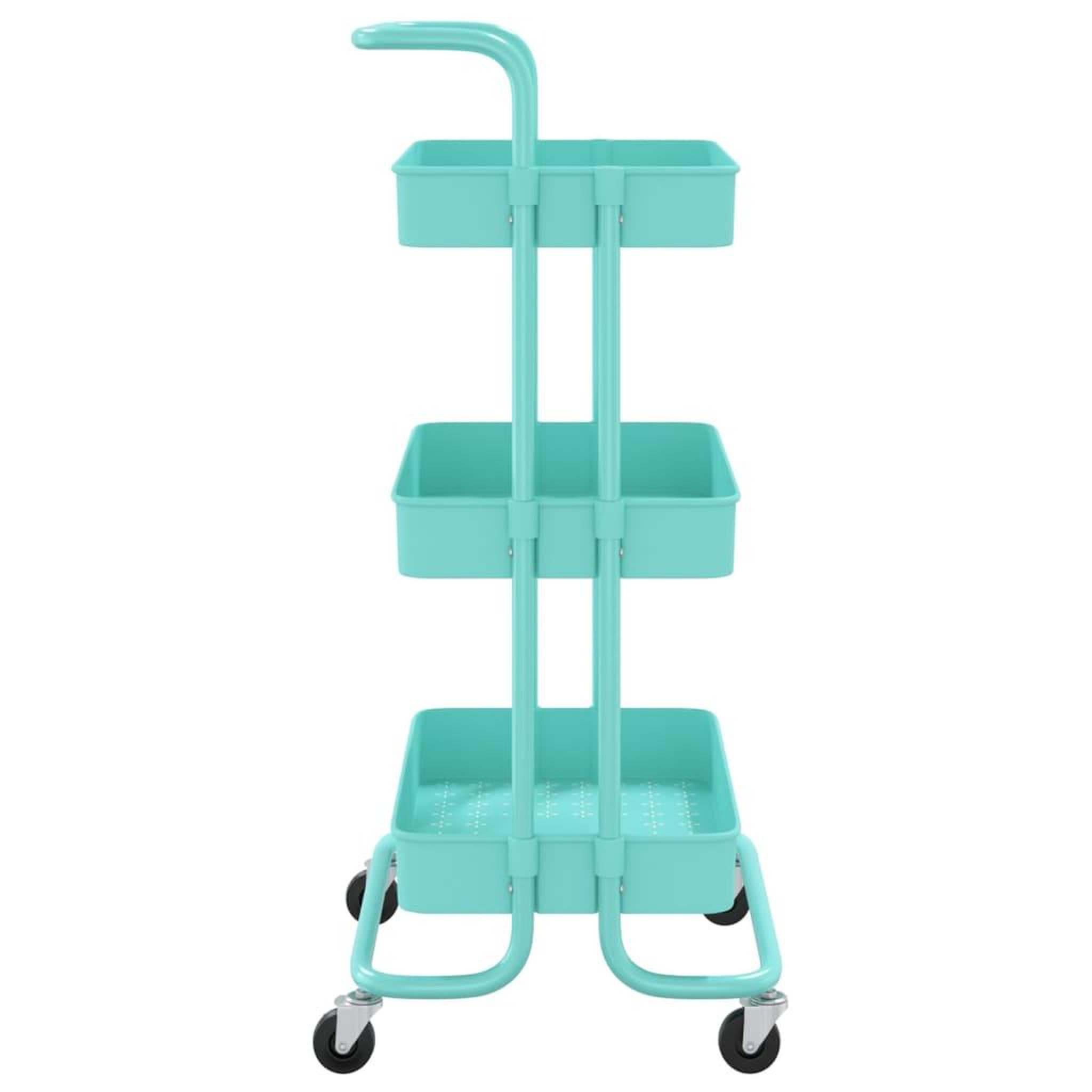 Voir la diapositive 4 : VIDAXL Chariot de cuisine 3 niveaux Turquoise 42x35x85 cm Fer et ABS