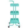 Voir la diapositive 4 : VIDAXL Chariot de cuisine 3 niveaux Turquoise 42x35x85 cm Fer et ABS