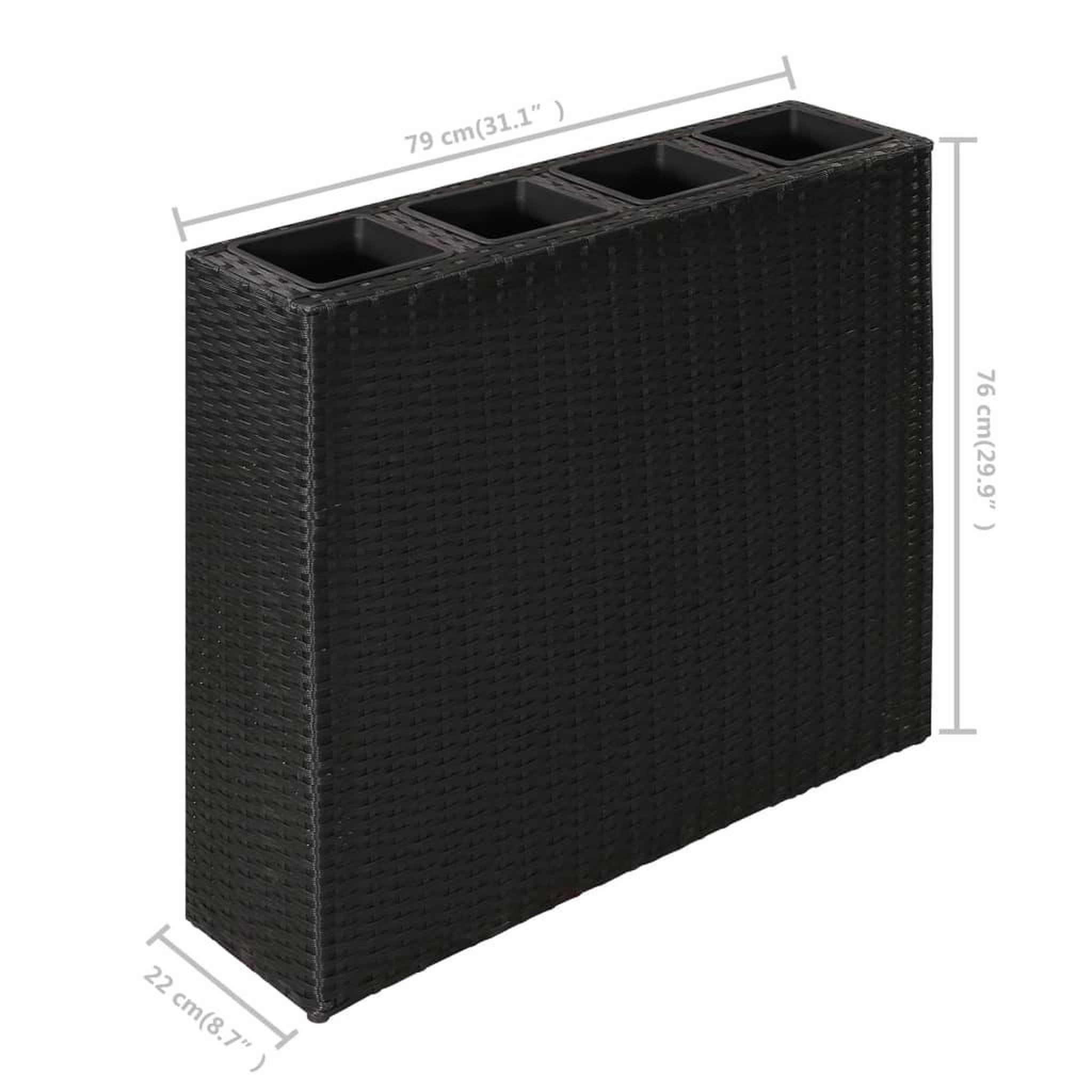 Voir la diapositive 6 : VIDAXL Lits sureleves de jardin avec 4 pots 2 pcs Resine tressee Noir