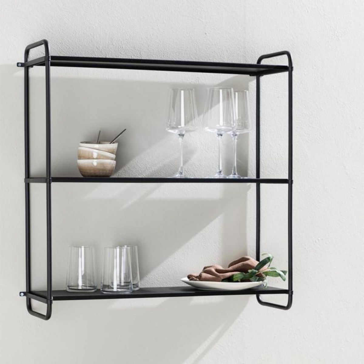 Paris Prix Étagère Murale en Métal  Lyon  62cm Noir