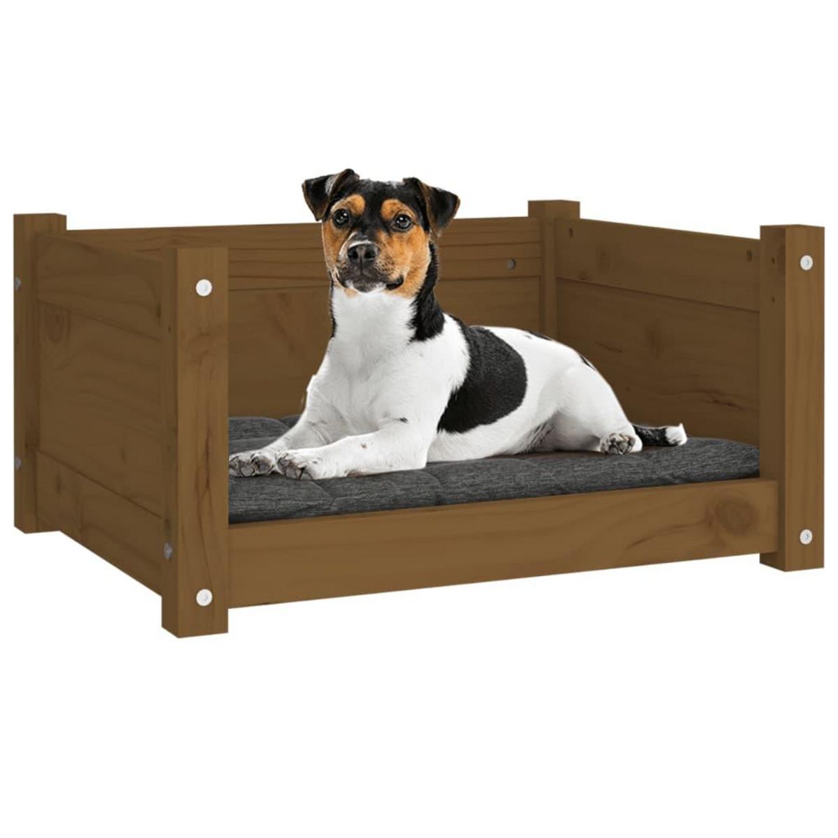 VIDAXL Lit pour chien Marron miel 55,5x45,5x28 cm Bois massif de pin