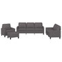 Voir la diapositive 2 : VIDAXL Ensemble de canapes 4 pcs avec coussins Gris Similicuir