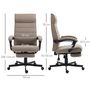 Voir la diapositive 3 : VINSETTO Chaise de bureau manager ergonomique inclinable réglable repose-pied rétractable tissu marron