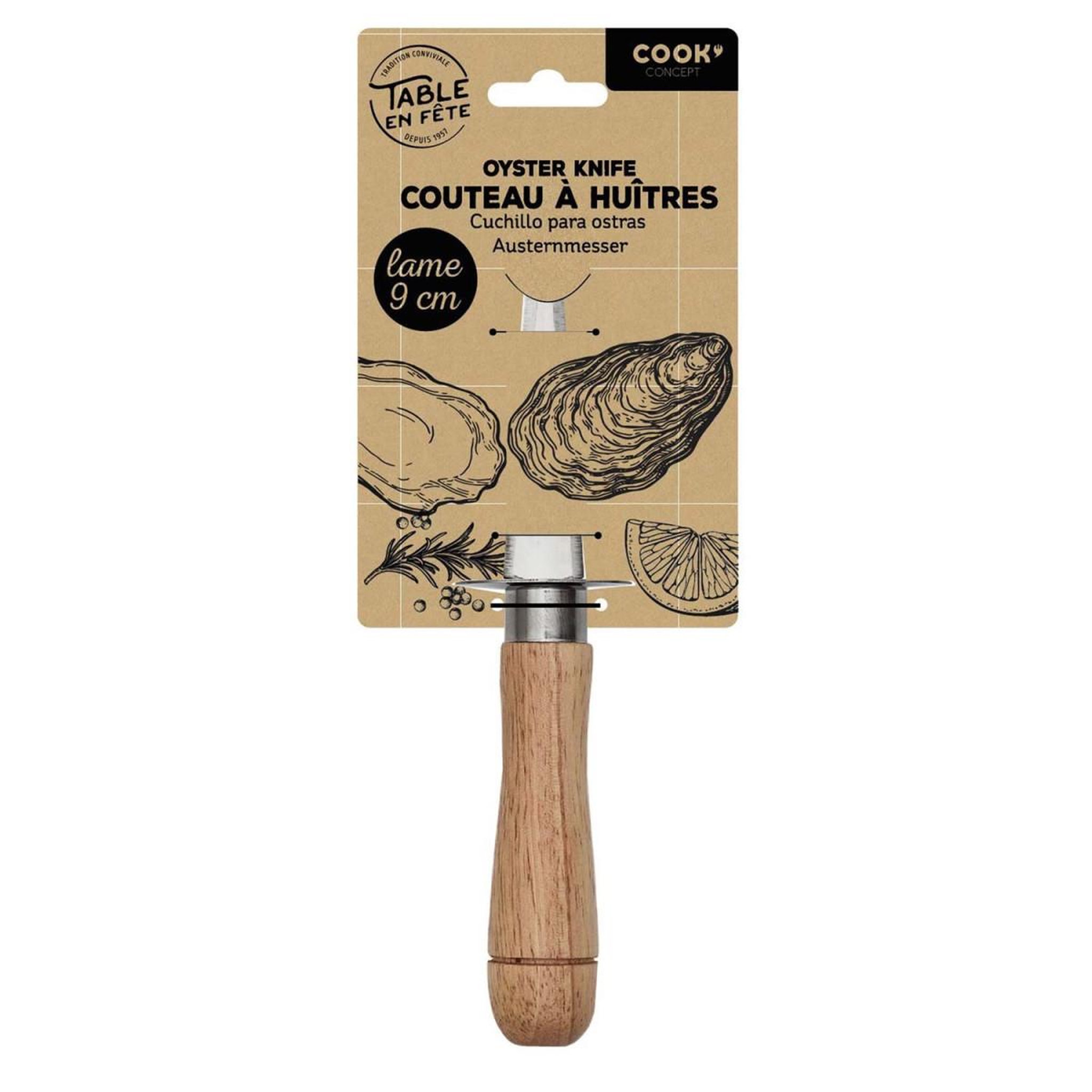 Voir la diapositive 3 : COOK CONCEPT Couteau à Huître  Garde  20cm Naturel