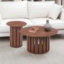 Voir la diapositive 5 : Paris Prix Lot de 2 Tables Basses Rondes  Luisa  80cm Bois Noisette