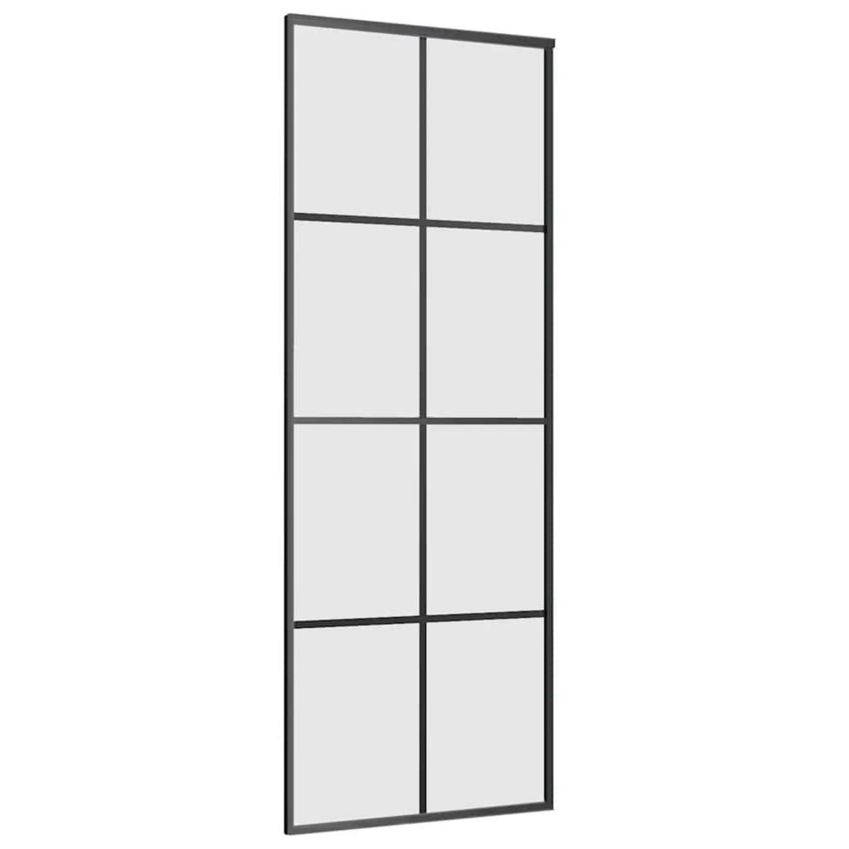 VIDAXL Porte coulissante kit de quincaillerie noir 76x205 cm verre ESG