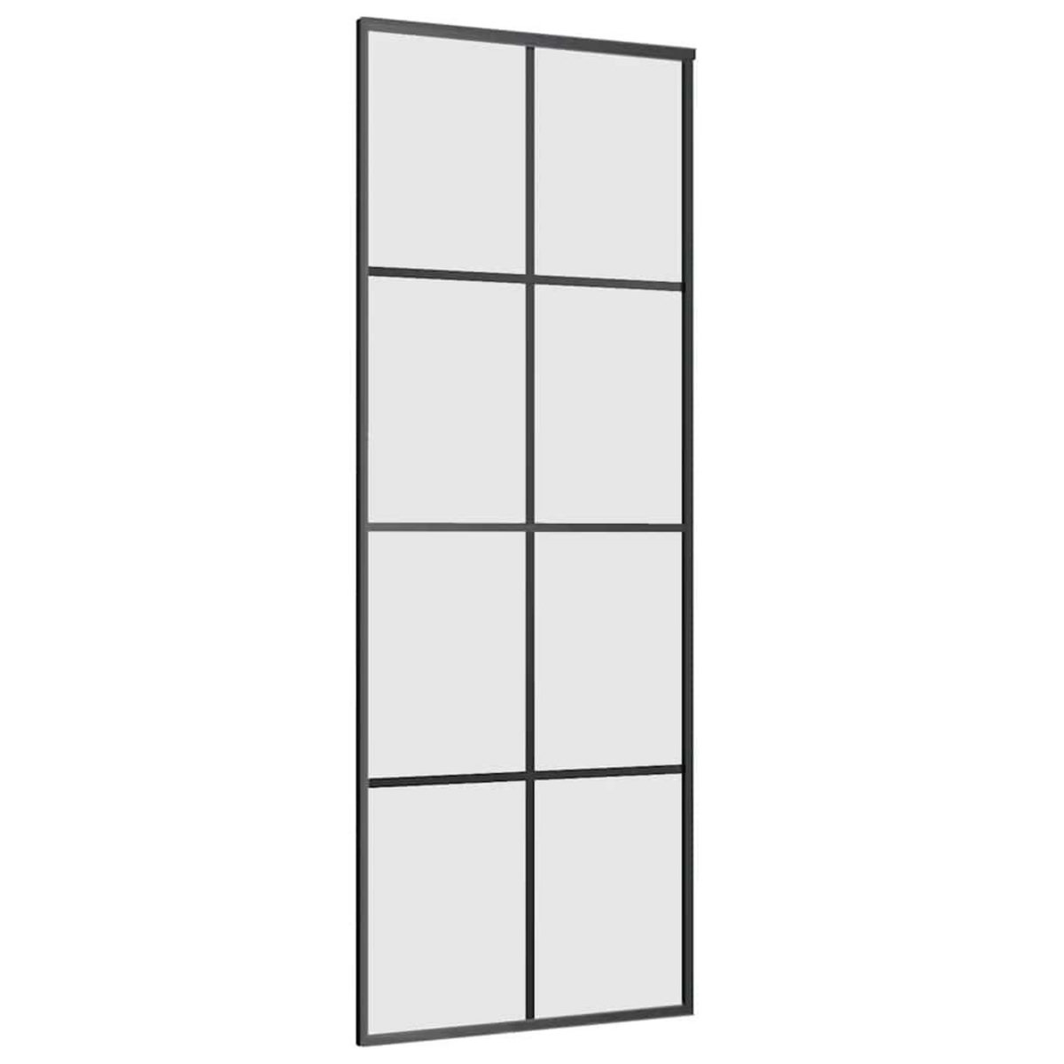 VIDAXL Porte coulissante kit de quincaillerie noir 76x205 cm verre ESG