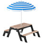 Voir la diapositive 1 : HOMCOM Table de pique-nique enfant bois avec parasol et 2 bacs