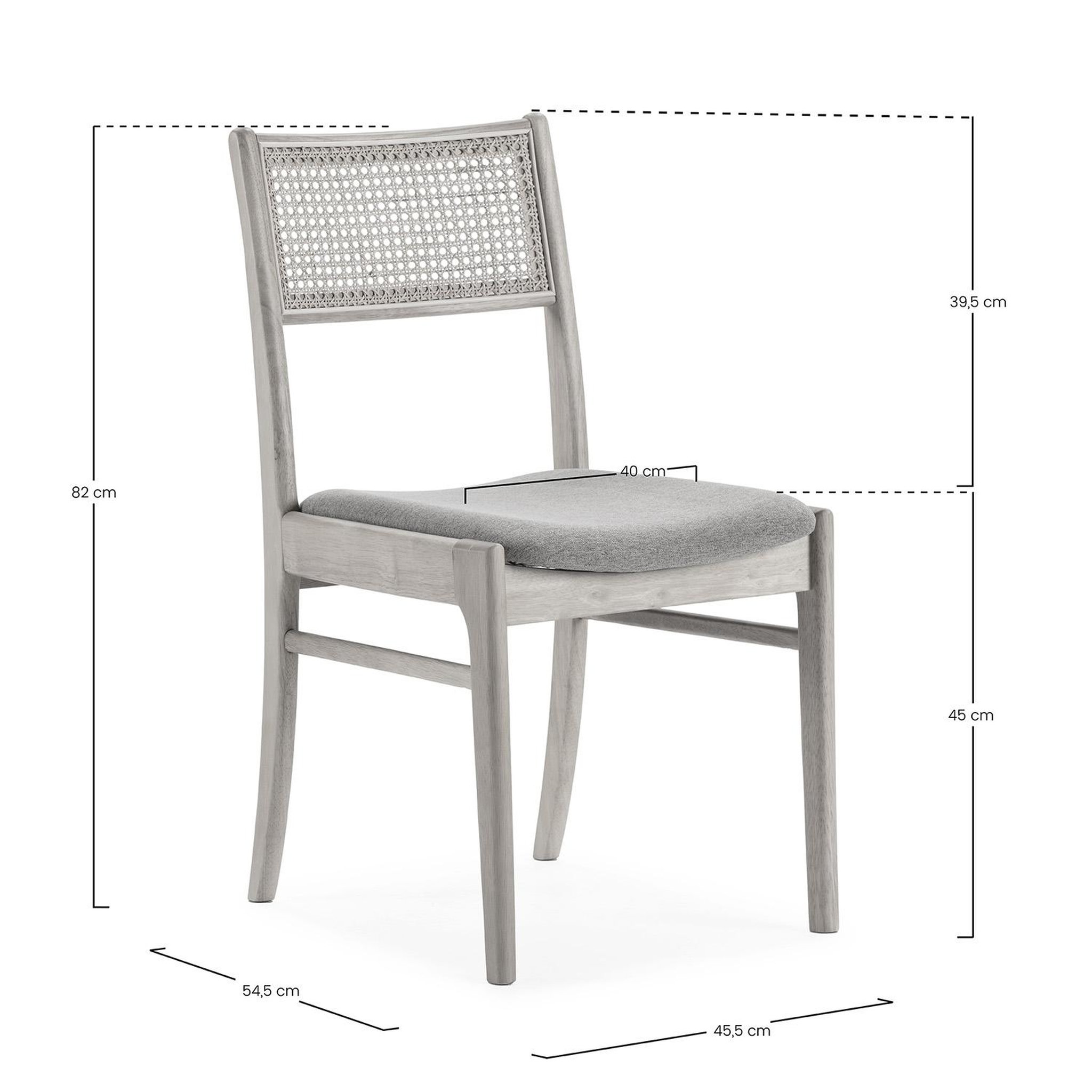 Voir la diapositive 6 : VS VENTA-STOCK Pack de 2 chaises Vilma Couleur Chêne, Bois Massif et Rotin Naturel