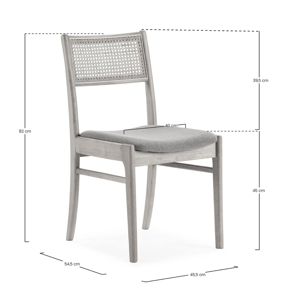 VS VENTA-STOCK Pack de 2 chaises Vilma Couleur Chêne, Bois Massif et Rotin Naturel