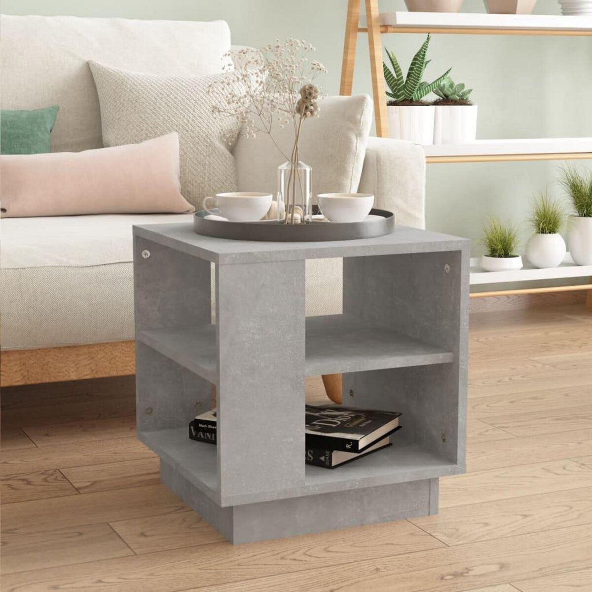 VIDAXL Table basse gris beton 40x40x43 cm bois d'ingenierie