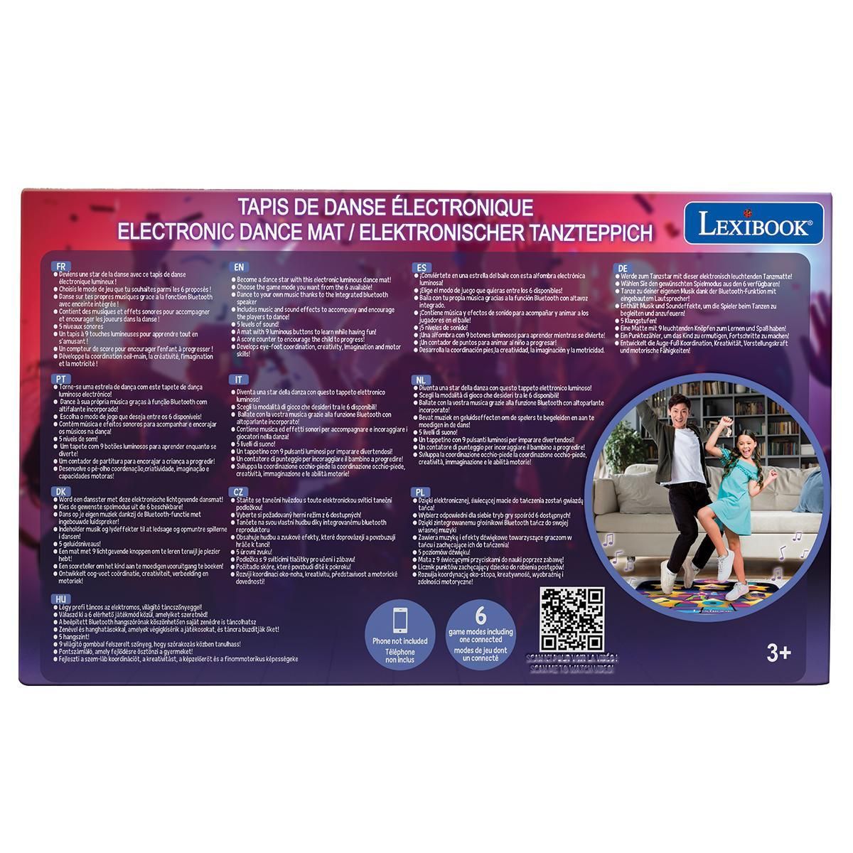 Lexibook Tapis de danse électronique Bluetooth et lumineux