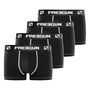 Voir la diapositive 1 : FREEGUN Lot de 4 Boxers homme coton Noir
