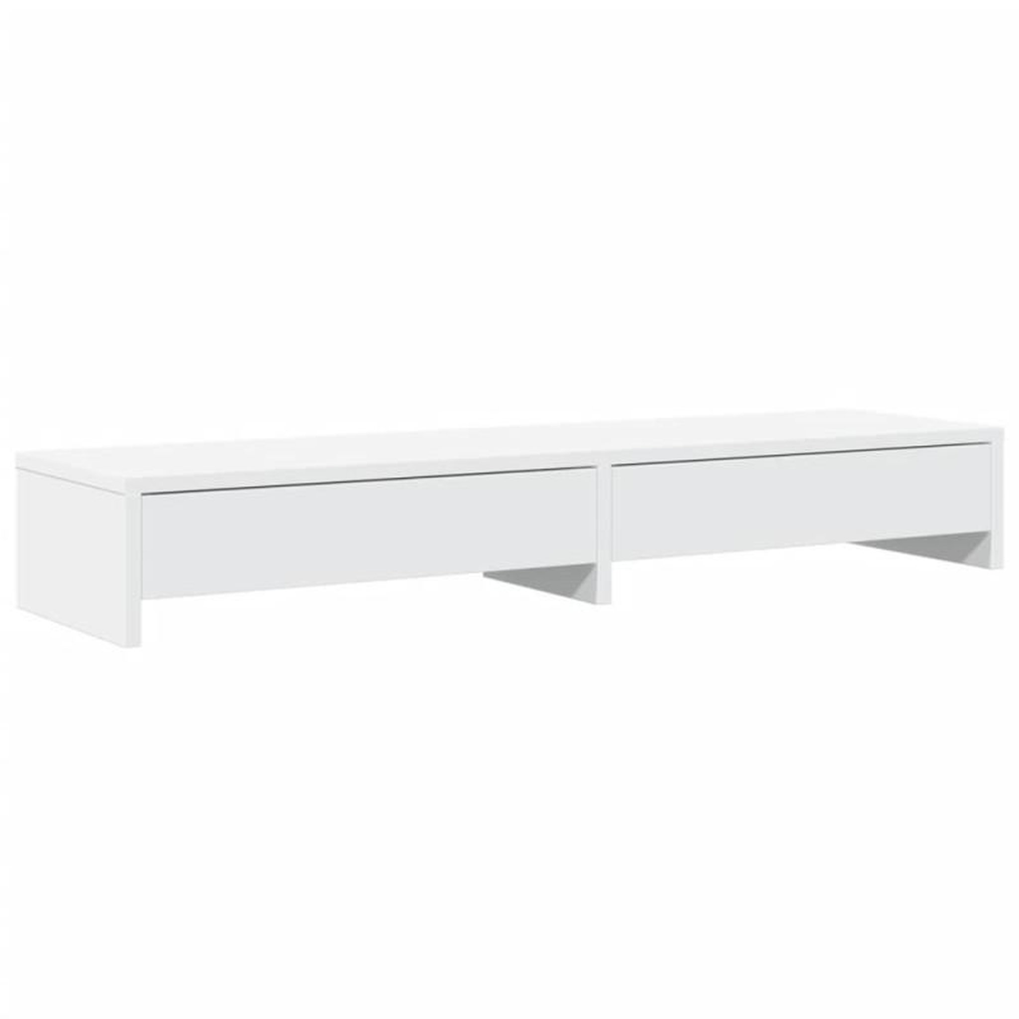 Voir la diapositive 2 : VIDAXL Support de moniteur avec tiroirs blanc bois d ingénierie