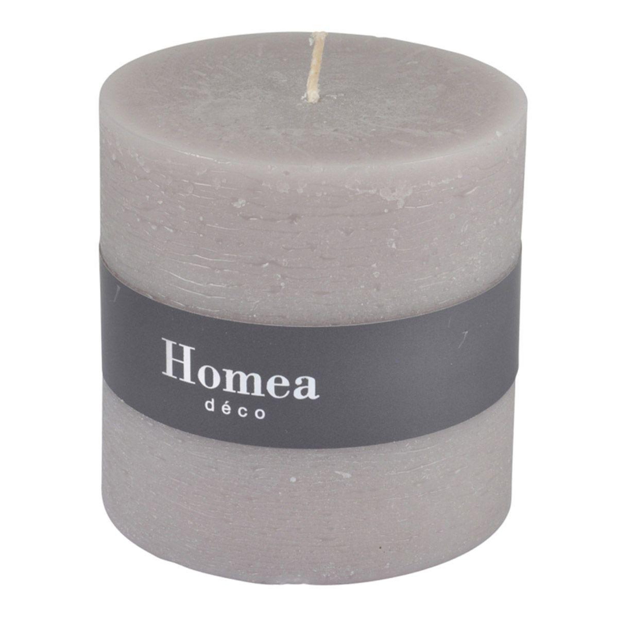 Voir la diapositive 2 : HOMEA Bougie déco  rustique  10cm taupe