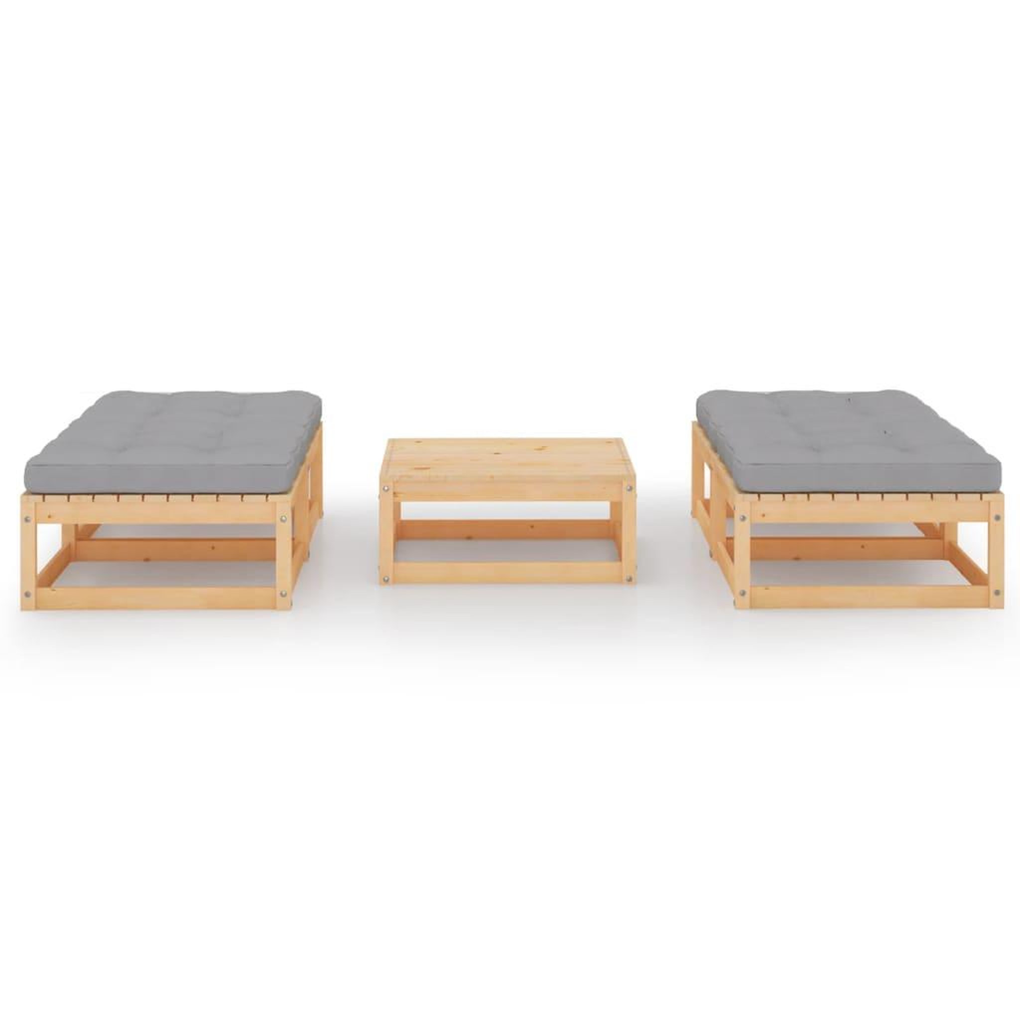 Voir la diapositive 2 : VIDAXL Salon de jardin 5 pcs avec coussins bois de pin massif