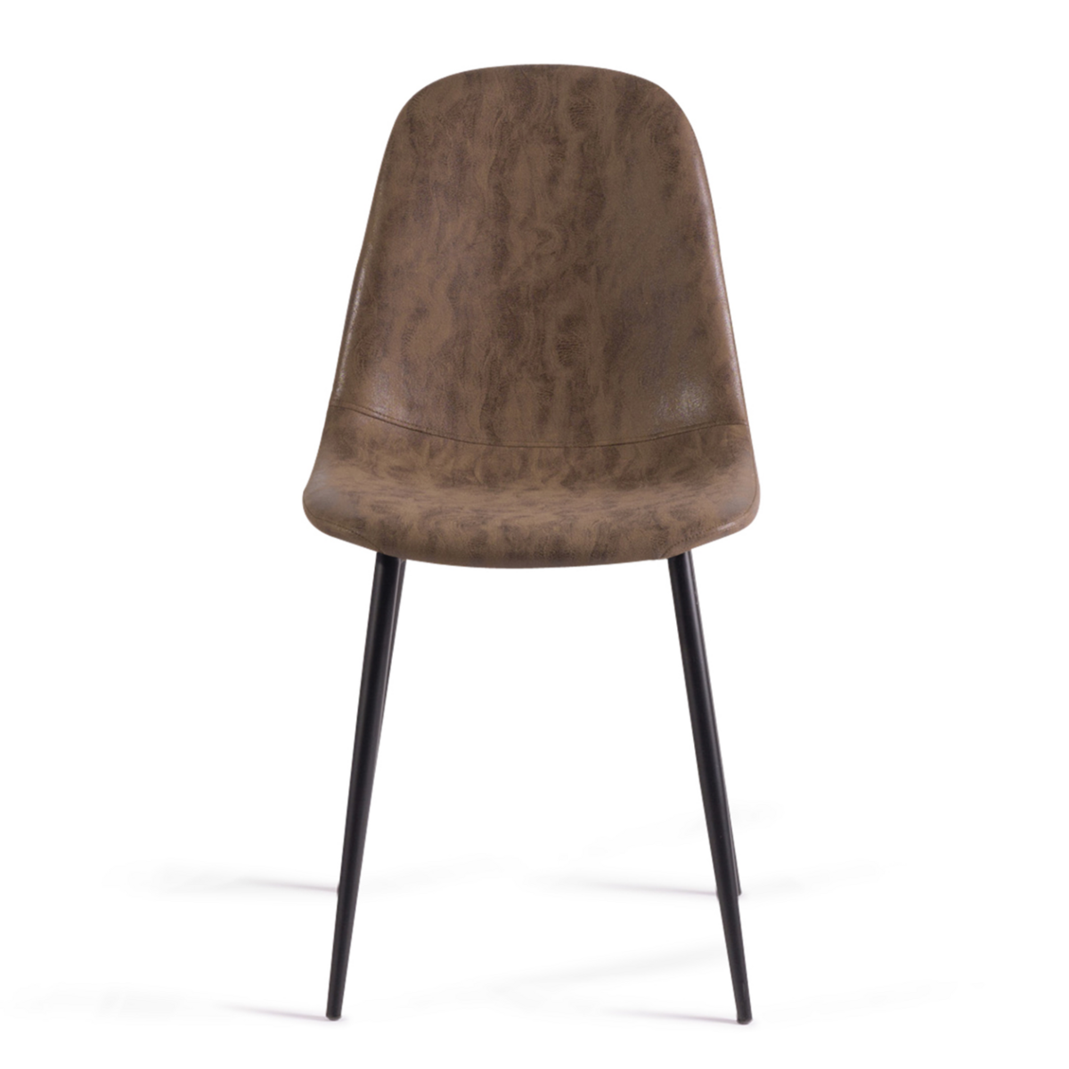 ID MARKET Lot de 6 chaises vintage DALI marron pour salle à manger