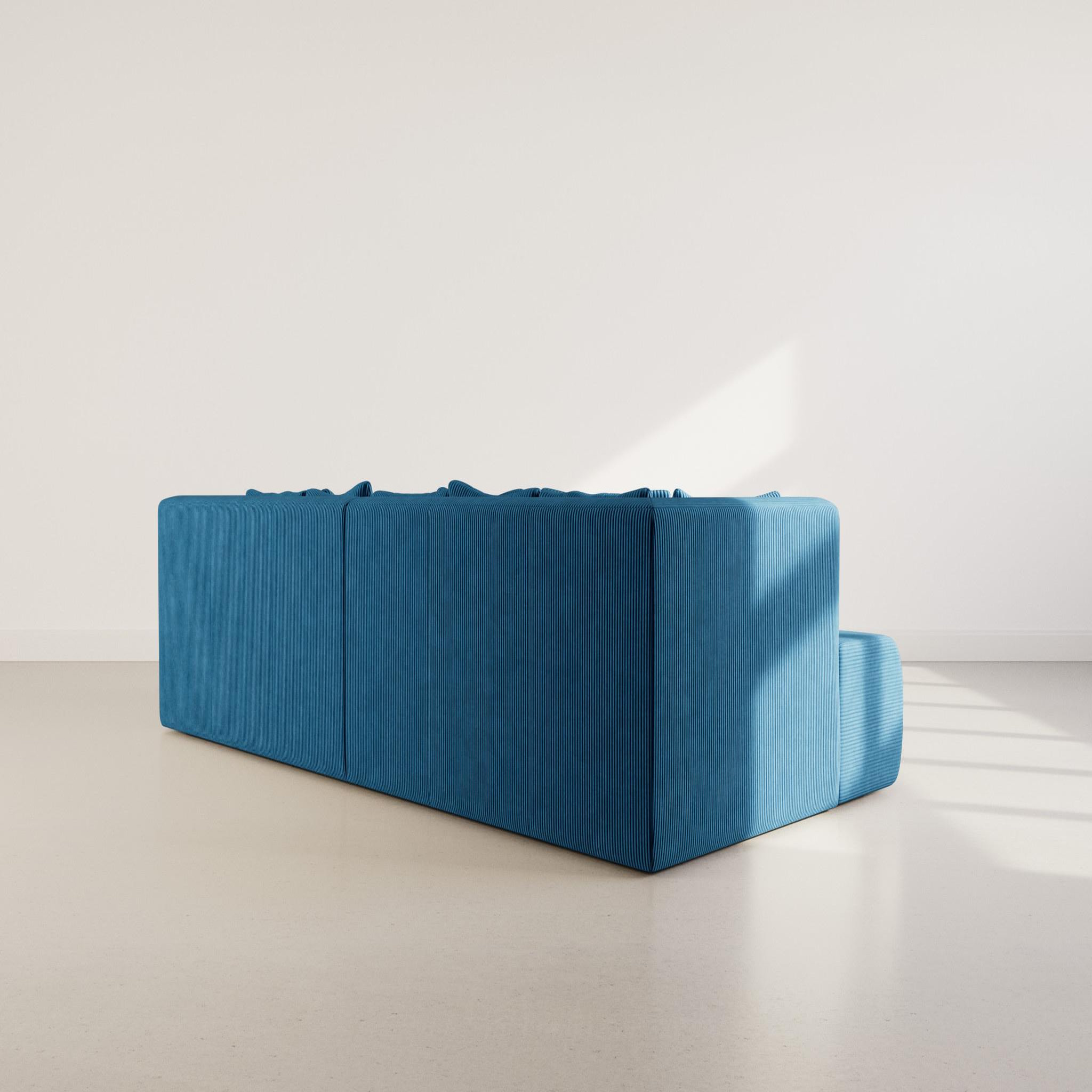 Voir la diapositive 5 : LISA DESIGN Onyx - canapé droit 4 places avec double méridienne - assise profonde - en velours côtelé