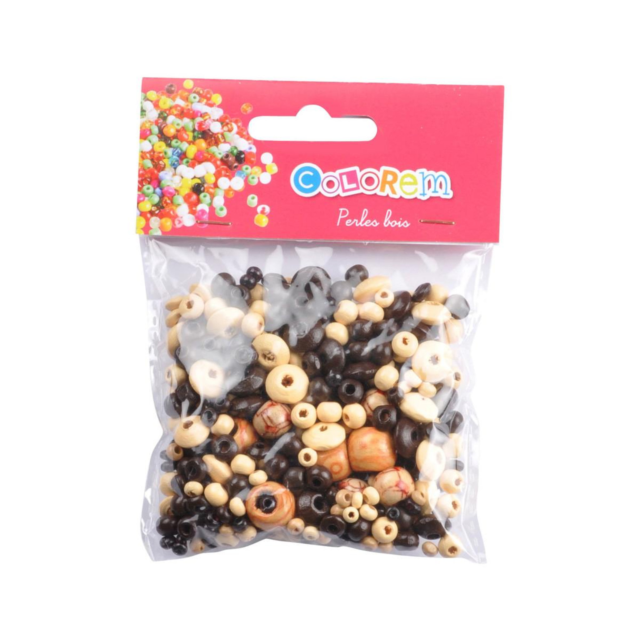 Voir la diapositive 2 : HOMEA Lot de Perles  Mélange  12cm Naturel