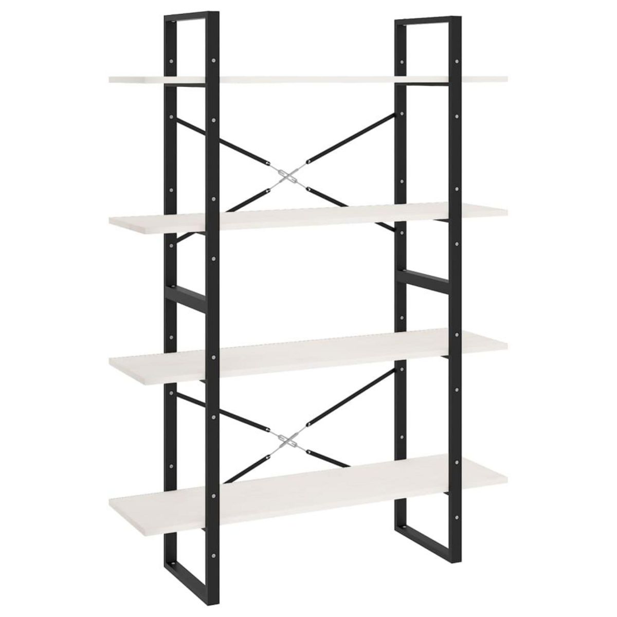 VIDAXL Bibliotheque a 4 niveaux Blanc 100x30x140 cm Bois de pin massif