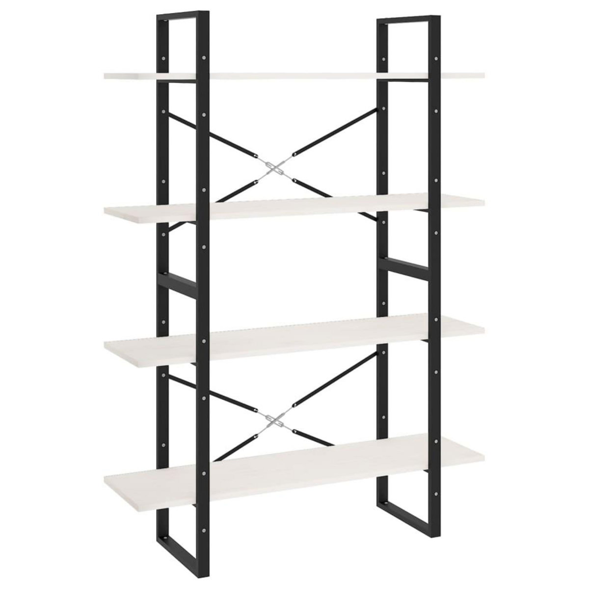 VIDAXL Bibliotheque a 4 niveaux Blanc 100x30x140 cm Bois de pin massif