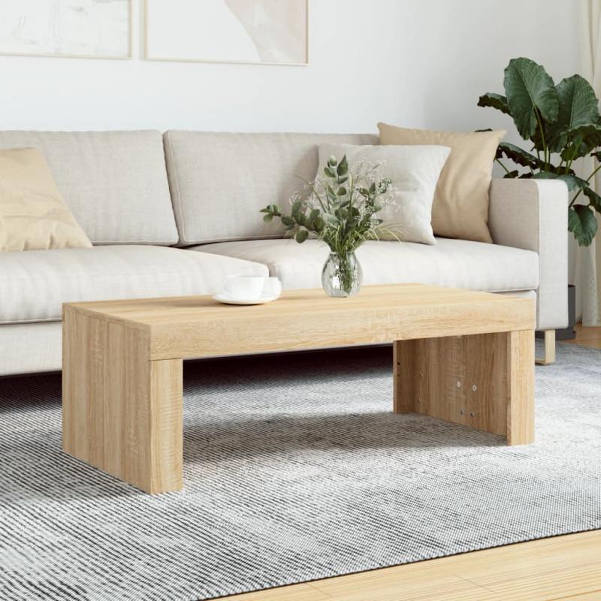 VIDAXL Table basse chêne sonoma 102x50x36 cm bois d ingénierie