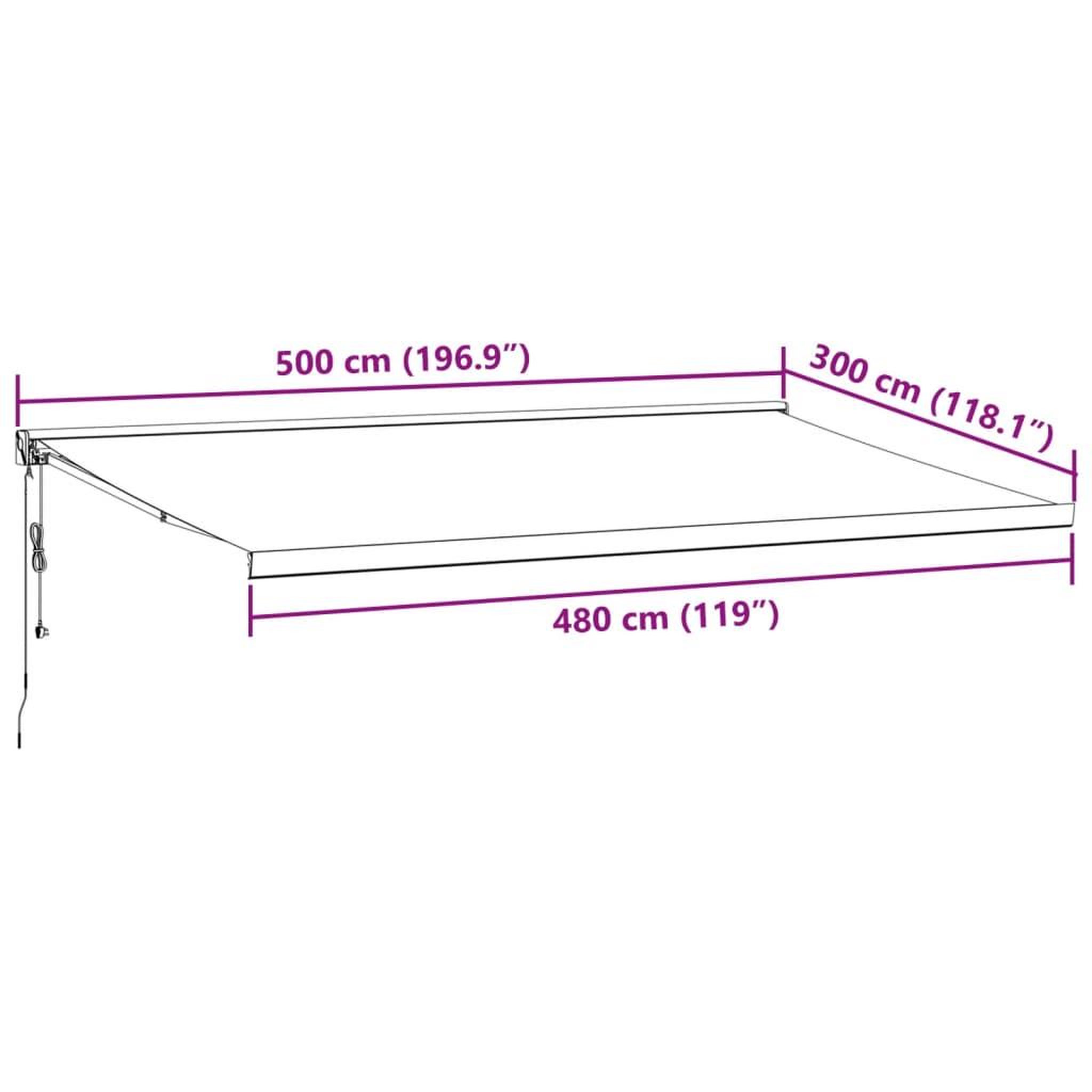 Voir la diapositive 6 : VIDAXL Auvent retractable automatique marron 500x300 cm