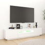 Voir la diapositive 4 : VIDAXL Meuble TV avec lumieres LED Blanc 180x35x40 cm