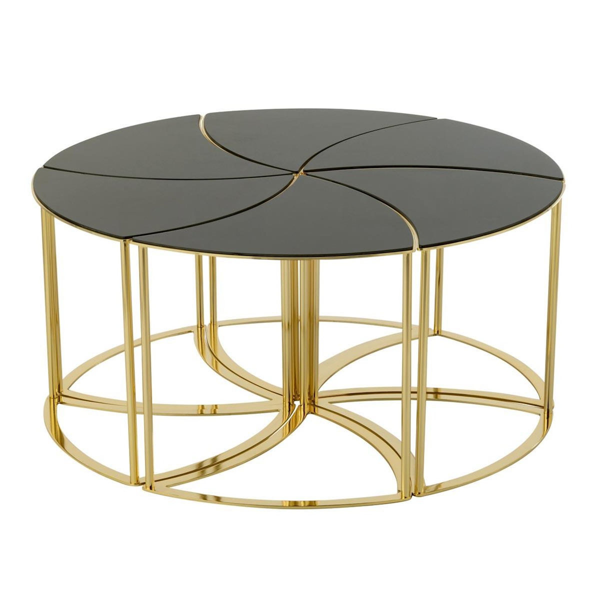 Paris Prix Lot de 6 Tables d'Appoint  Tornado  48cm Or