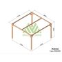 Voir la diapositive 2 : JARDIDECO Pergola en bois lamellé-collé Caen 400 x 400 cm - Maderland
