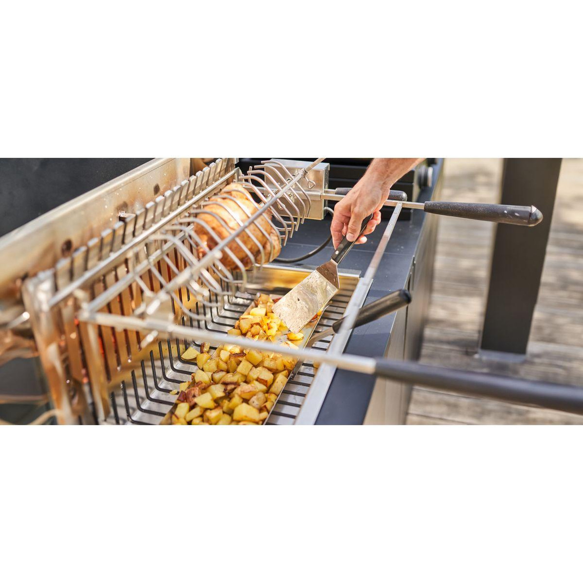 Voir la diapositive 2 : FORGE ADOUR Barbecue charbon 961.56 inox encastrable 56 cm