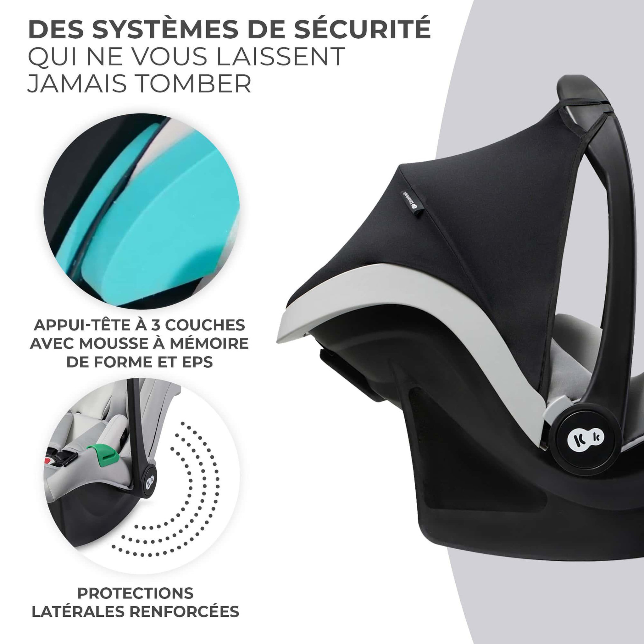 Voir la diapositive 5 : KINDERKRAFT Siège auto i-Size naissance avec protections renforcées