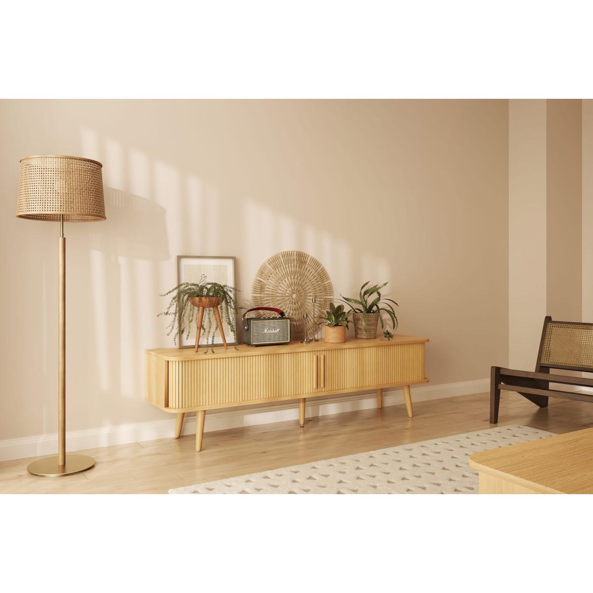Voir la diapositive 6 : Paris Prix Meuble tv 2 portes coulissantes  rove  178cm chêne