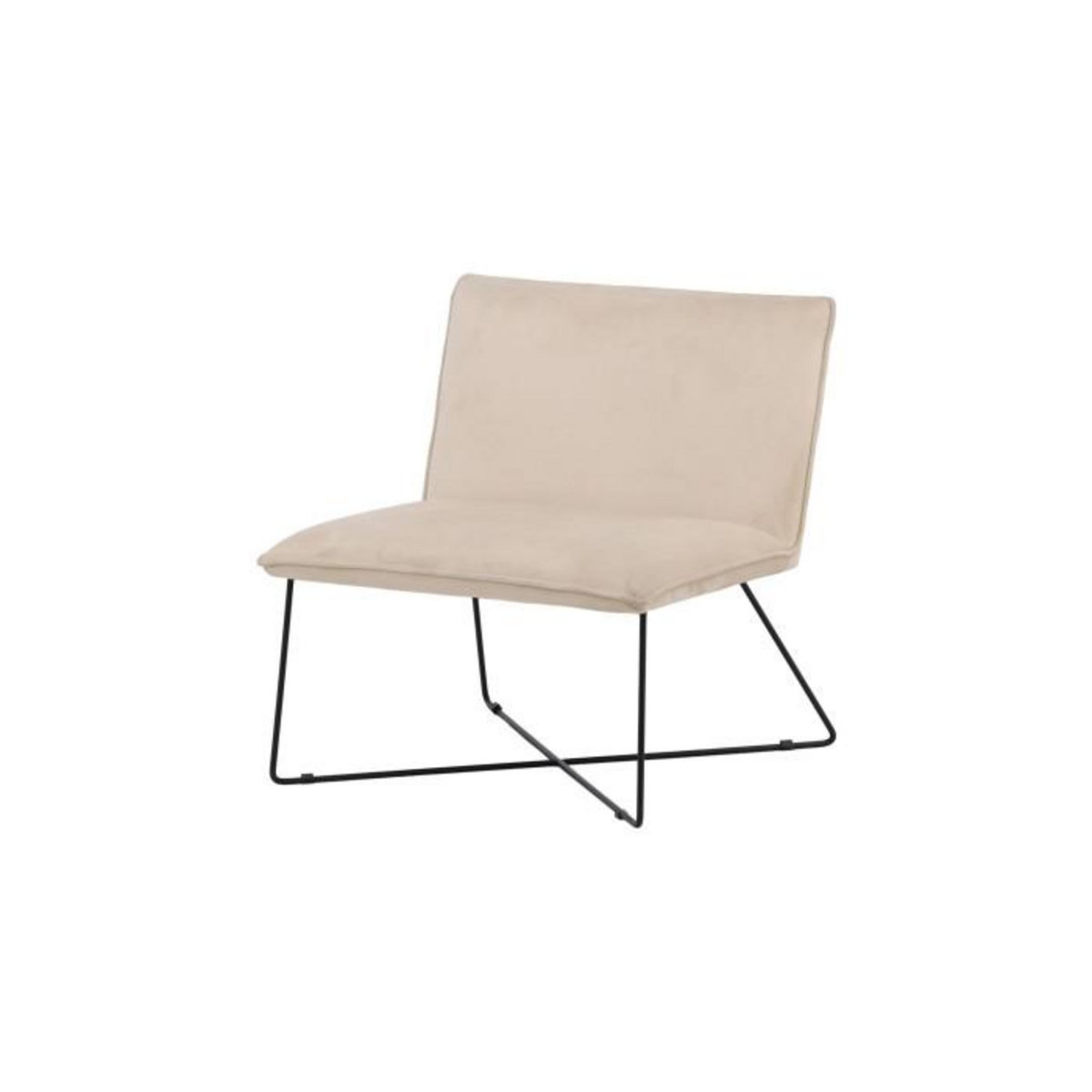 Paris Prix Fauteuil en Velours  X-Lounge  82cm Beige