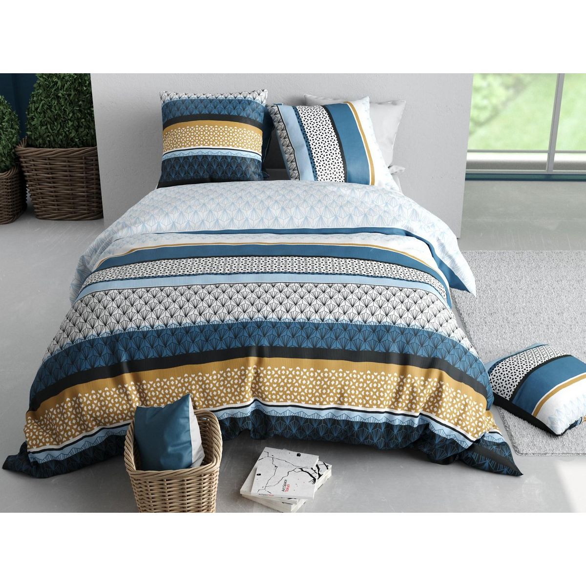 ATELIER DU COTON Parure housse de couette 100% coton 57fils osis