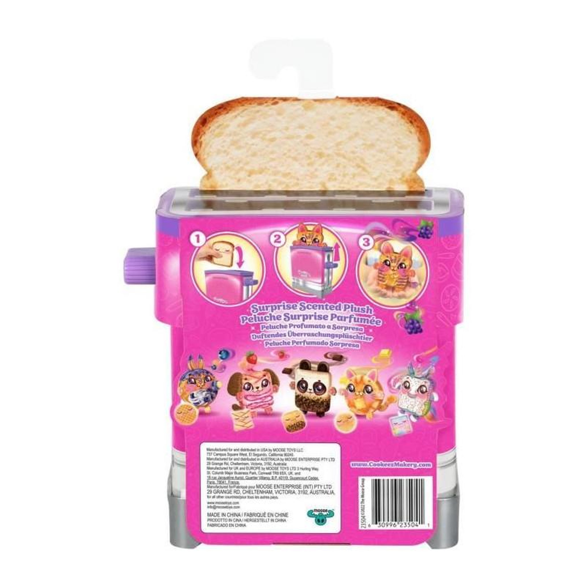 Voir la diapositive 2 : MOOSE TOYS Toasty - MOOSE TOYS - COOKEEZ MAKERY - Peluche parfumée en forme de toast, grille-pain interactif