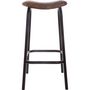 Voir la diapositive 2 : ATMOSPHERA Tabouret de bar en cuir Rétro - H. 75 cm - Marron