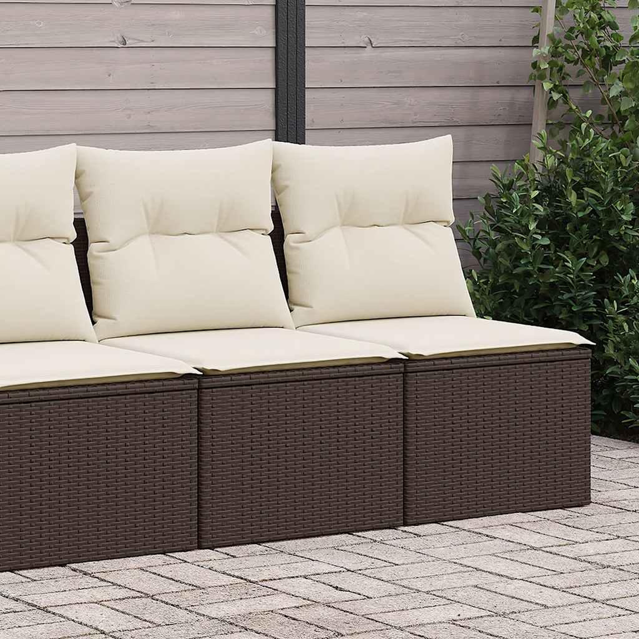 VIDAXL Salon de jardin avec coussins 2pcs marron resine tressee acacia