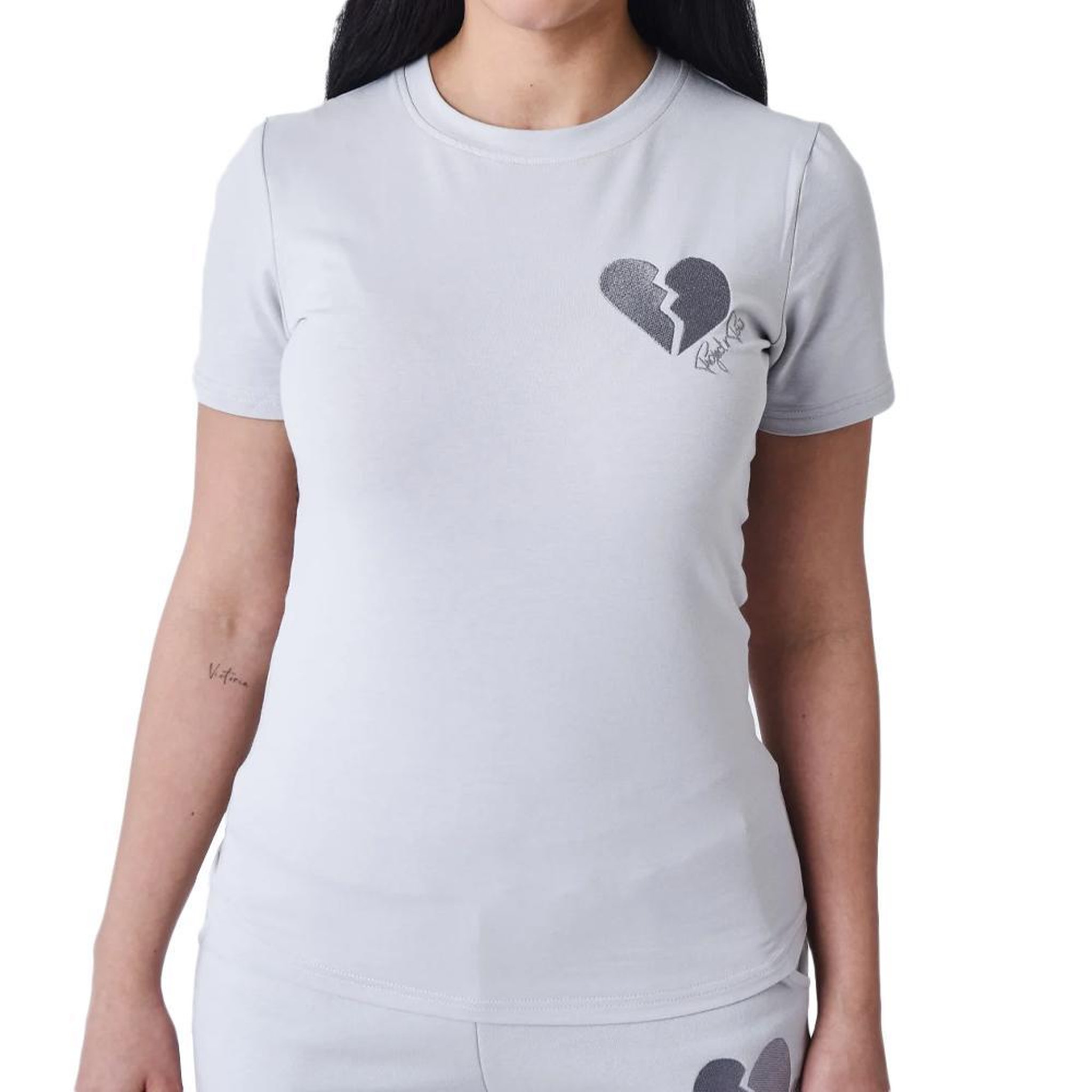 Project X T shirt  Femme Project X Paris Cœur Brisé. Coloris disponibles : Violet