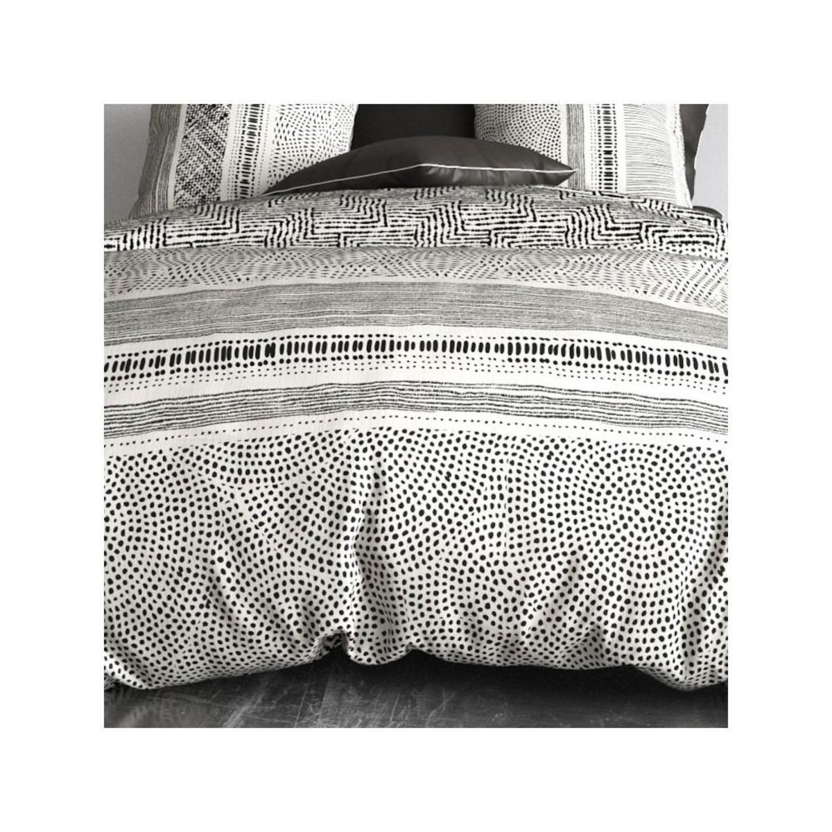 ATELIER DU COTON Housse de couette 240x220 + 2 taies en coton 57 fils