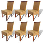VIDAXL Chaises a manger lot de 6 marron rotin naturel