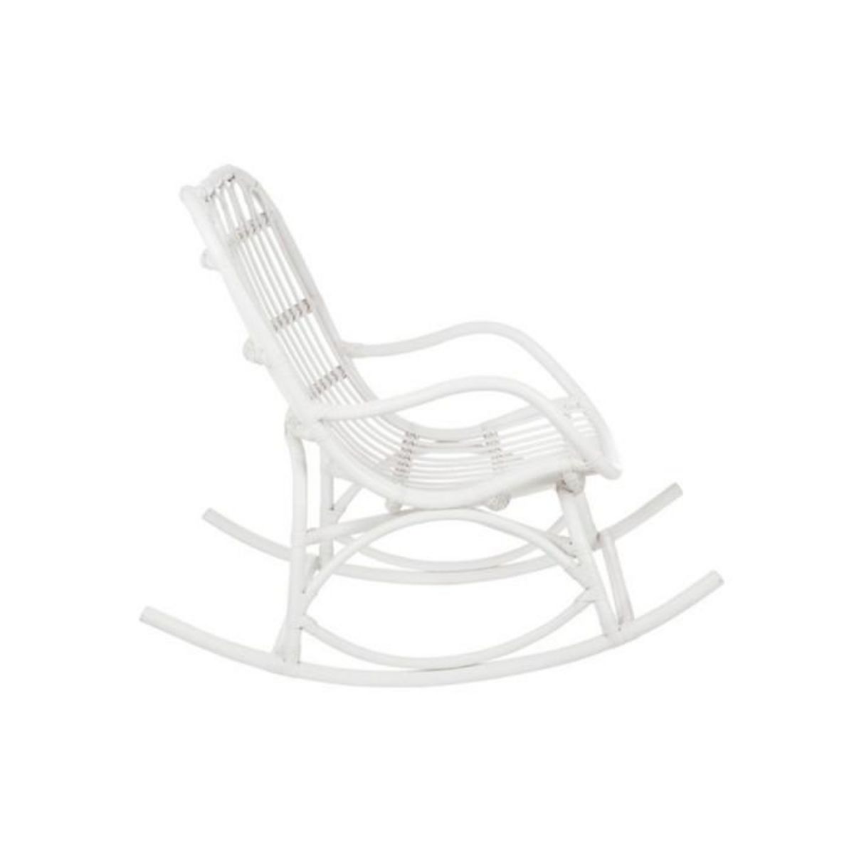 Paris Prix Fauteuil à Bascule en Rotin  Washington  93cm Blanc