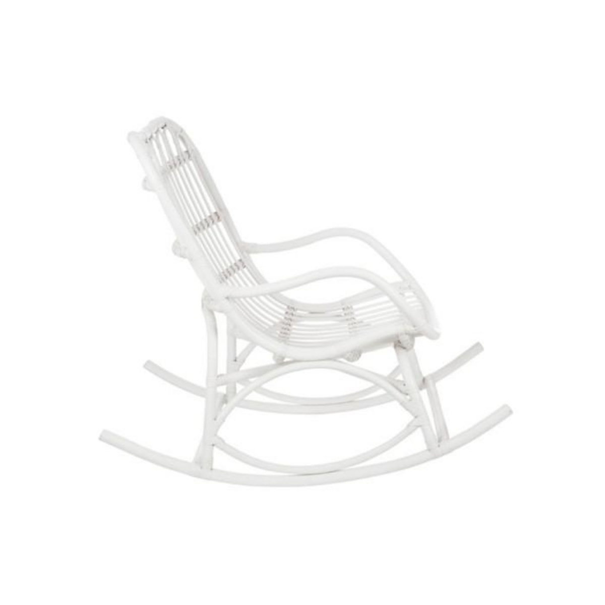 Paris Prix Fauteuil à Bascule en Rotin  Washington  93cm Blanc